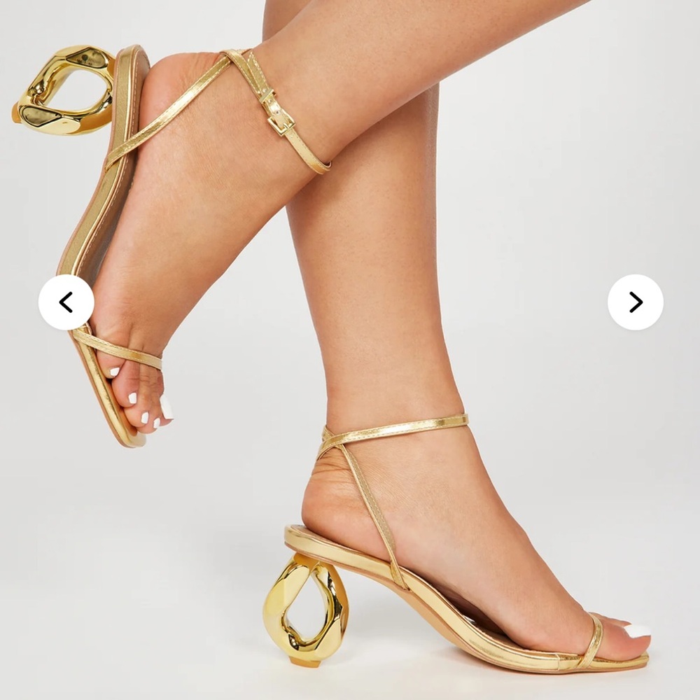 Fashion nova evening best Elegant Gold Strappy Sandals